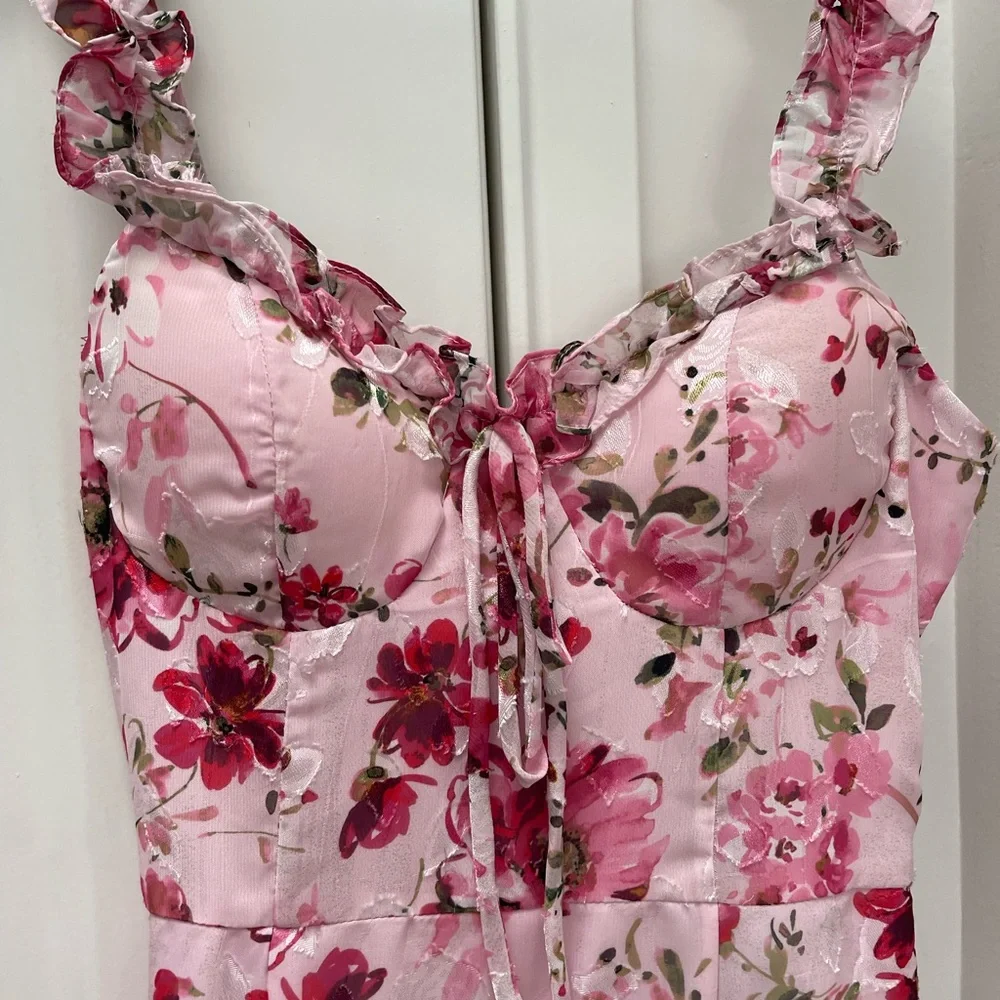 Lulu's Pink Maxi Dress with Elegant Flow - Picture 5 of 9